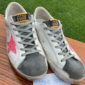 Glitter Heel Tab Suede Toe Superstars